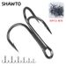 Shawto 50pcs/Lot Treble Fishing Hook Set In Box High Carbon Steel Barbed Hooks Fishing Tackle Black FishHook Fishing Tackle Tool_desvips.com