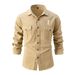 2025 Men's Spring And Autumn New European Size Washed Stretch Cotton Casual Fashion Long Sleeve Shirt_desvips.com