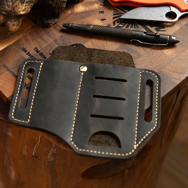 Outdoor Leather Multi-Purpose Tool Fanny Pack_desvips.com