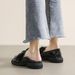 Thick-soled Loafer's Spring And Autumn Retro British Style Small Leather Black Bow Slip-on Soft-soled Single_desvips.com