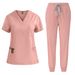 Women's short-sleeved doctor's gown, surgical gown, women's beauty work clothes, men's operating room scrub gown, elastic quick-drying gown_desvips.com