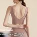 One-Piece V-Back Fixed Cup Running Fitness Shockproof Sports Bra Yoga Set_desvips.com