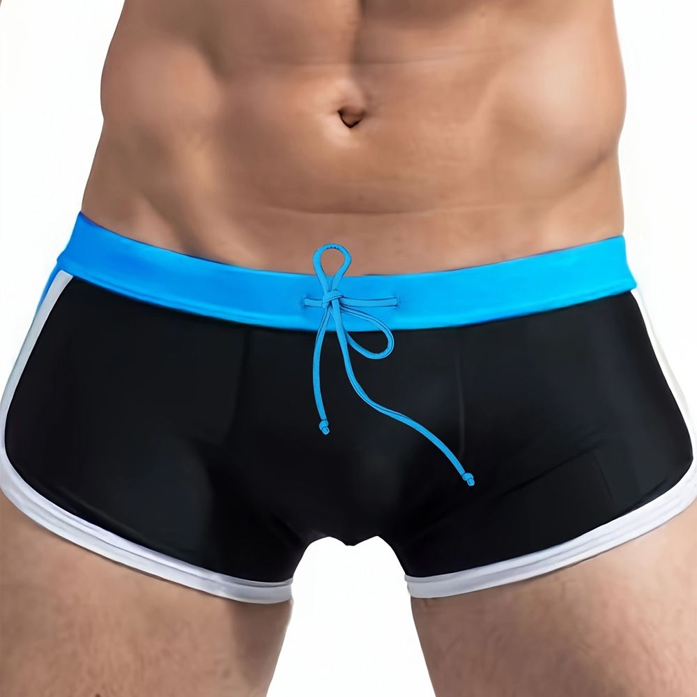 Men's Solid Color Swim Trunks - Anti-Slip Low-Rise Briefs For Swimming & Beach Slim Fit & Quick-Dry_desvips.com