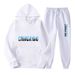 New Letter Print Men's And Women's Sportswear Fleece Two-Piece Loose Hooded Sweatshirt Set_desvips.com