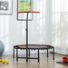 Trampolín De Fitness 114x114x132 Cm Con Mango Ajustable De 3 Niveles Y Marco De Acero Rojo_desvips.com