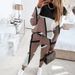 Women's Clothing 2024 new two piece set contrast color printing long sleeved round neck casual fashion suit_desvips.com