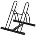 Rastrelliera Da Terra Per 2 Biciclette Con Pneumatici Fino 6.5 Cm, Telaio Orientabile In Acciaio Nero, 60x54x57cm_desvips.com