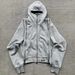 New American High Street Casual Patchwork Zipper Double Cuff Shorts Hoodie Sweatshirt Set For Men And Women Couples_desvips.com