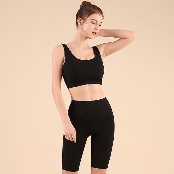 High Elasticity With Integrated High-Waist Tummy Control Tank Top And Yoga Pants For Fitness, Two-Piece Set_desvips.com