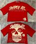 2025 New Seven-Quarter Red Harajuku Style SWIPEYATL Skull Short Sleeve Fashion Round Neck T-Shirt_desvips.com