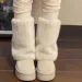 Winter Platform Apartment Warm Snow Fashion Sliding On Largas Boots Womens Comfortable Outdoor Add Cotton Shoes 241022_desvips.com