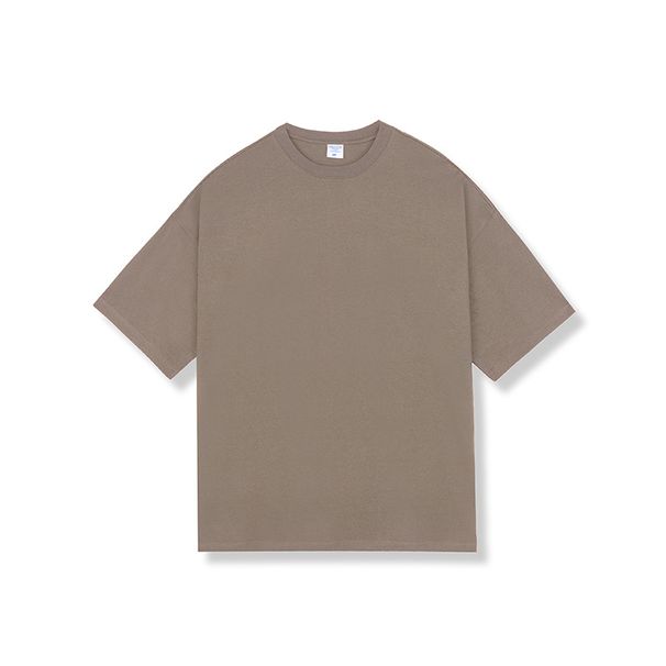 280G Heavy Weight Pure Cotton Round Neck Short Sleeve Solid Color Loose American Style Trendy Brand T-shirt Summer Men's_desvips.com