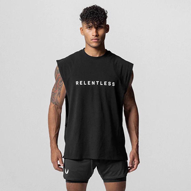 Summer Quick-Dry Sports Vest For Men, American-Style Loose Round-Neck Sleeveless T-Shirt, Outdoor Running Training_desvips.com