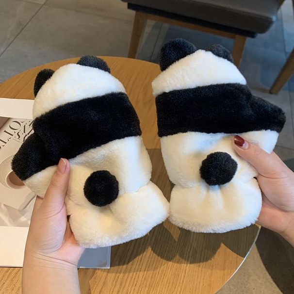 Winter Warm Skin-Friendly Cute National Treasure Panda Plush Fingerless For Women Outdoor Student Snow Play Anti-Freeze_desvips.com