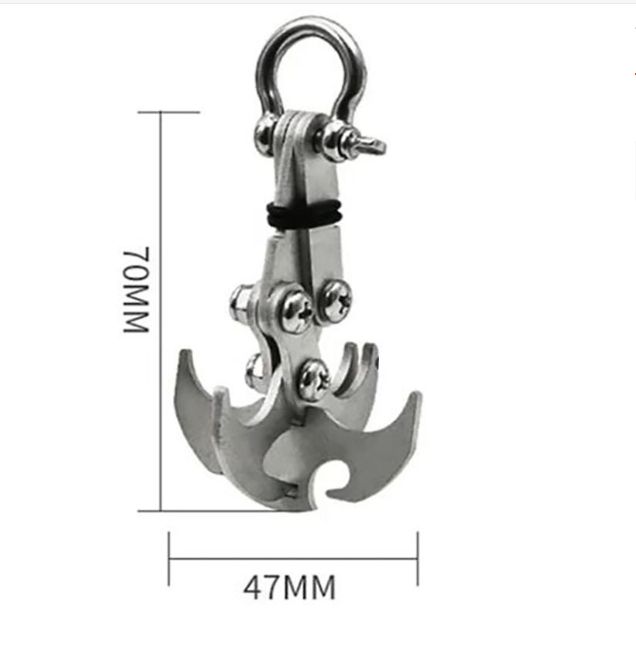 Folding Gravity Grab Outdoor Rock Climbing Rescue Claw Survival Mountaineering Hook Tool Multifunctional Stainless Steel_desvips.com