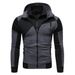 New Men's Personality Color Block Double-Layer Zipper Hooded Cardigan Slim Fit Sweatshirt_desvips.com