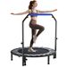 Trampolín De Fitness Adultos Ø122 Cm, Cama Elástica Plegable Con Mango Ajustable De 4 Niveles Y Azul_desvips.com