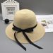 Summer New Fresh Foldable Straw Korean Style Internet Celebrity Versatile Beach Travel Sun Protection Visor Hat_desvips.com