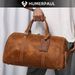 Men's Crazy Horse Leather Duffle Large Capacity Travel Luggage Bag Fits 15'' Laptop & Shoes Durable Totes Bags For_desvips.com