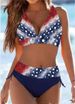 Two-Piece Separates New Swimsuit Striped Print Split Sexy Bikini Swimsuit Female Bikini_desvips.com