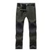 Men's Winter Waterproof Windproof Fleece-Lined Softshell Pants For Hiking Fishing Outdoor Activities (Black, Grey, Army Green)_desvips.com