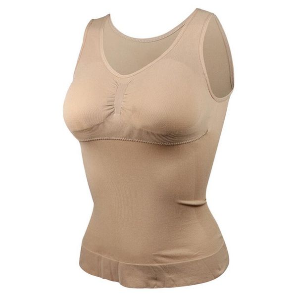 Women Body Shaper With Built In Bra Tank Tops Removable Padded Underwear Slimming Vest Corset Shapewear Undershirts_desvips.com