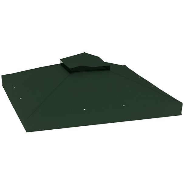 Toldo De Recambio 3x3 M Con Techo Doble Con Orificios De Drenaje Y Protección UPF30+ Verde Solo Toldo NO Incluye Marco_desvips.com