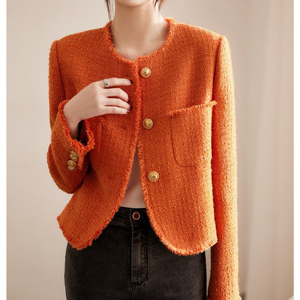 Women's Clothing Early spring fashion colors wool jacket tweed jacket _desvips.com