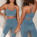 2025 Autumn Winter New Sand Wash Seamless Yoga Suit Women's Long Sleeve Sports Fitness Five-Piece Set_desvips.com