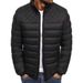 Winter Men's Diamond Pattern Casual Stand Collar Slim Fit Solid Color Coat Warm Cotton Jacket_desvips.com