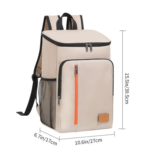 Insulated Backpack Cooler Large Capacity Picnic Bag With Thick Aluminum Foil Lining Leakproof Keep Cold 12 Hours_desvips.com