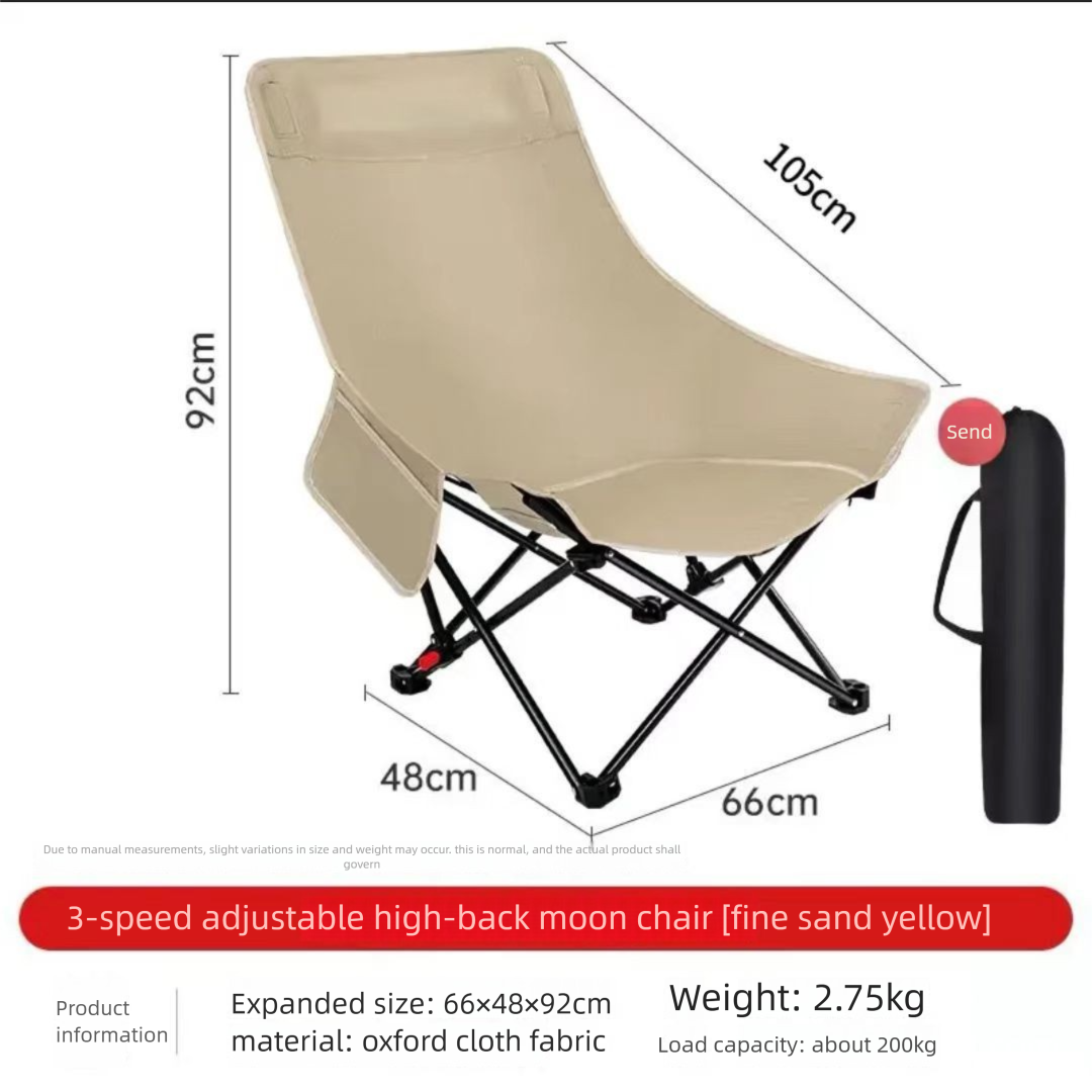 Outdoor Folding Heightened Moon Portable Stool Fishing Beach Table Chair Camping Equipment_desvips.com