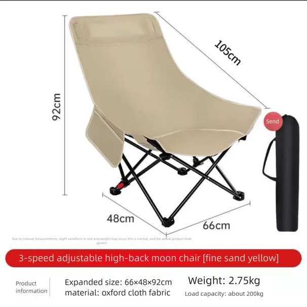 Outdoor Folding Heightened Moon Portable Stool Fishing Beach Table Chair Camping Equipment_desvips.com