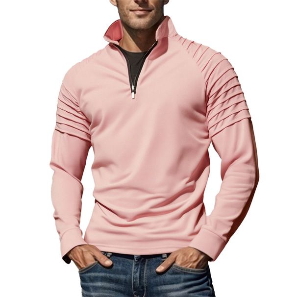 Autumn Men's Fitness Long Sleeve Zip-Up Stand Collar Sweatshirt - Lightweight, Breathable, Comfortable Pullover For Gym, Casual Wear - S-XXL_desvips.com