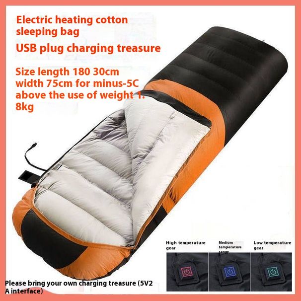 Blanket Electric Heating Adult Sleeping Bag Outdoor Winter Thickened USB Power Bank Anti-Kick Quilt Machine Washable_desvips.com