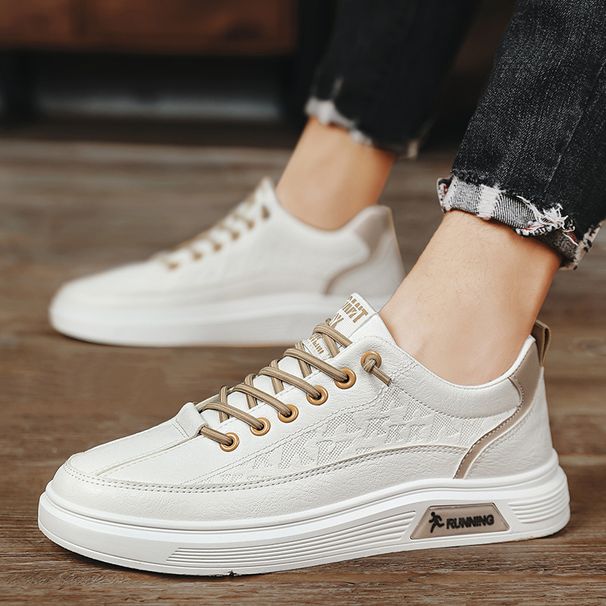 Simple Men's Shoes Men's Korean Version Versatile Low-top White Shoes Casual Shoes Men's Sports Board Shoes Large Size Shoes_desvips.com