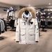 Hiking Clothings Winter Workwear Down Jacket For Men And Women, Thickened Hooded Youth Warm Outdoor Short White Duck Down New Style Down Jacket_desvips.com