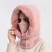 Winter Fur Cap Mask Set Balaclava Ski Windproof Hat Plush Knitted Hat Hooded Neck Cold-proof Warmer Outdoor Hike Cyclin_desvips.com