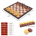 2-in-1 Magnetic Chess And Checkers Foldable Plastic Chessboard With Wood Grain_desvips.com