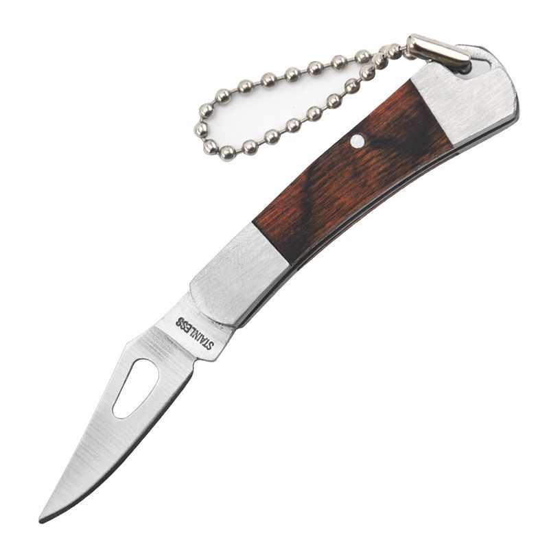 Outdoor Portable Double Steel Head Four-Piece Set Colorful Wood Small Folding Classic Sharp Pocket Knife_desvips.com