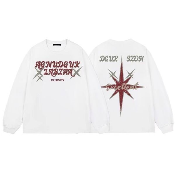 American Style Letter Print Short Long Sleeve Unisex Summer Ins Street Loose Versatile Couple Tops_desvips.com