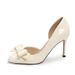 Leather 26ss Round Patent D-28 Toe Bow Side Hollow Nude High Heels For Women Petite Shallow Mouth Elegant Commuter Shoes_desvips.com