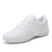 SG01 White Ladies Lightweight Leather Aerobics Sneakers Cheerleading Shoes Teen Girls Casual Fitness Sports Dancing_desvips.com