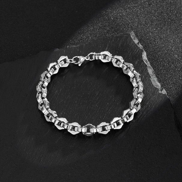 New Hot-selling Titanium Steel Chain Year Of The Horse, Interlocking Polygonal Bracelet For Men, Trendy And Versatile,_desvips.com