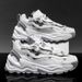 Men's Shoes White Sneakers Casual Men's Thick Bottom Height Increasing Shoes Couple Students Breathable Dad Shoes_desvips.com