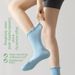 Women's Yoga Non-Slip Socks With Ruffled Edges Mid Calf Fashionable Fitness Pilates Rolled Up Socks_desvips.com