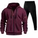 Same Day Shipping Factory Direct And Sweatpants Two-Piece Set Arm Zipper Pullover Loose Sweatshirt Hoodie Men's Clothing_desvips.com