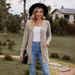 New women's clothing women's brushed pit strip solid color long-sleeved women's cardigan jacket_desvips.com