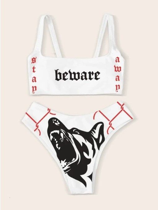 European And American Independent Online Stores' Hot-selling Printed Bikini Set, Sexy Push-up Devil-themed Women's_desvips.com