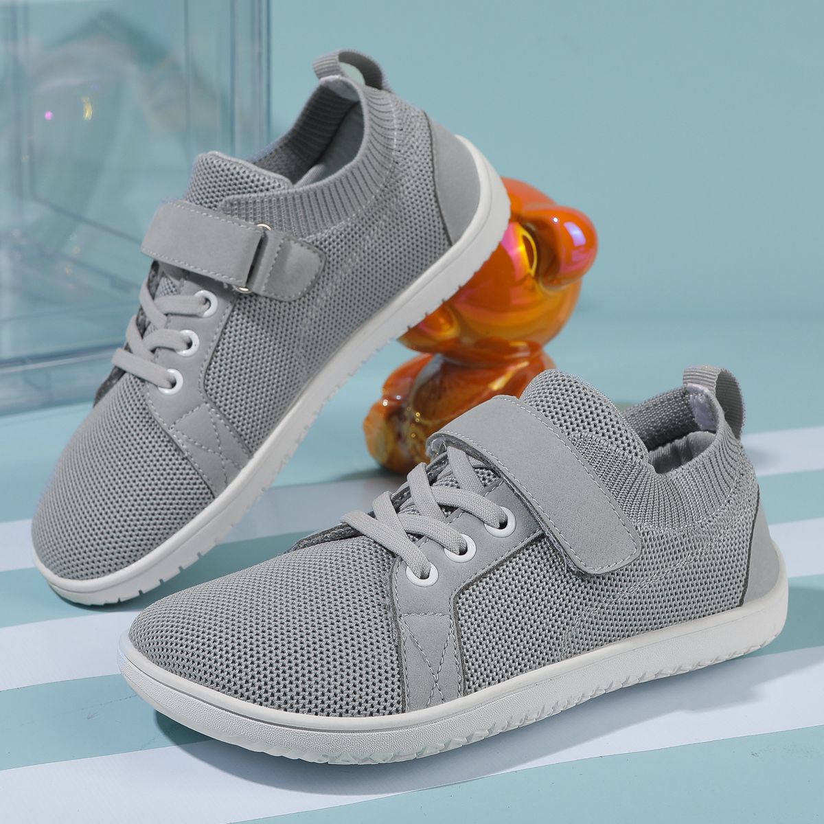 Kids' Breathable Hook-and-Loop Sneakers - Lightweight Mesh & Synthetic Leather Shoes For Outdoor Play - Flexible Sole For Running & Sports_desvips.com